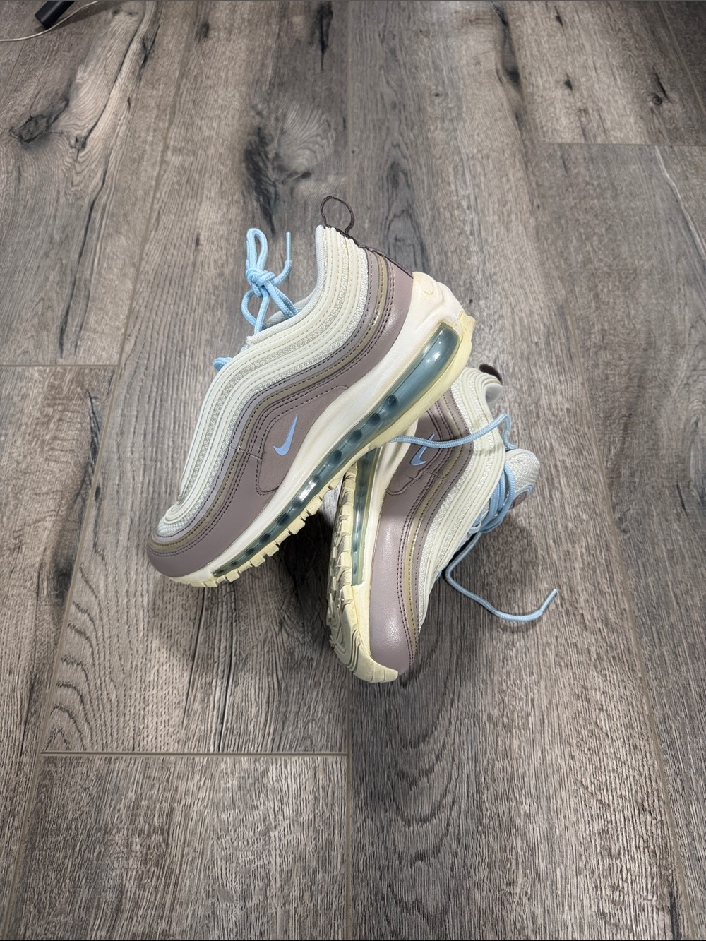 Nike Women’s Air Max 97 Cream, Light Blue & Taupe Accent